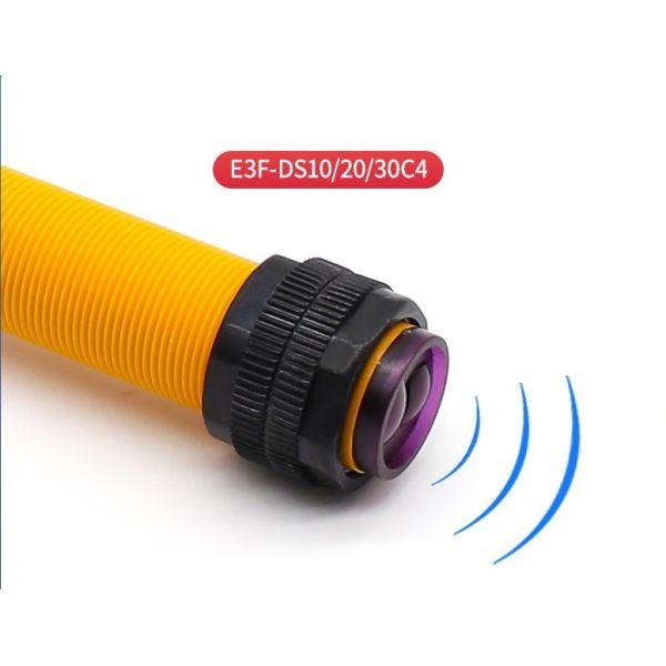 Diffuse reflection photoelectric switch E3F-DS30C4, AC/DC M18, infrared sensing, 10Y1/20P2 sensor