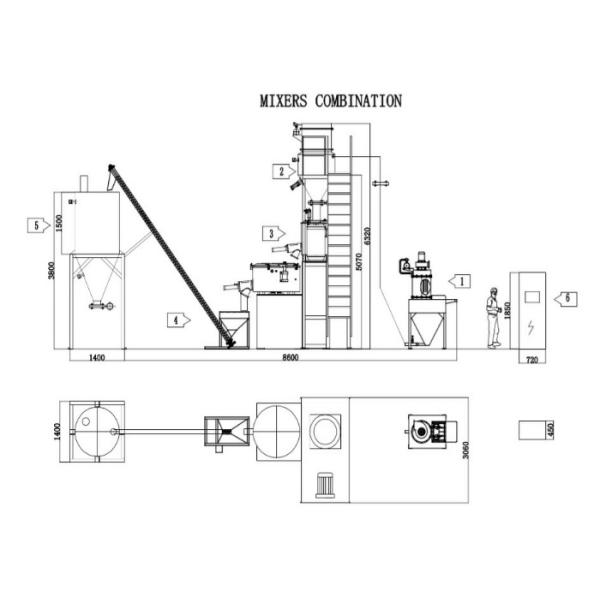  Motor CE ISO Pvc Mixer Machine By Inverter Control , Low Noise