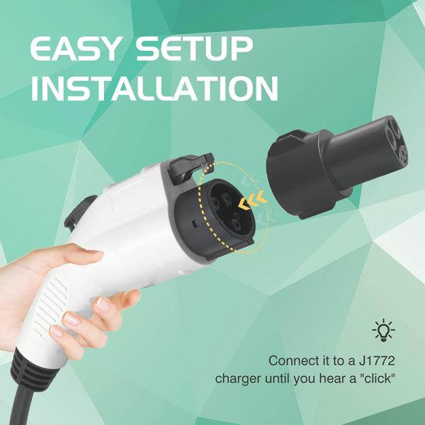 80A Electric Vehicle Charge Adaptor EV Car Adapter J1772 to Type 1 EV Adapter for Tesla Charger Type1 To Tesla