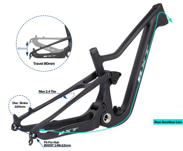 24 Inch Teenager Carbon Mountain Bike W/Shimano 10Speed Full Suspension Bike