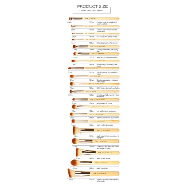 Professional Lightweight Bamboo Makeup Brushes Set 20pcs Eco Friendly