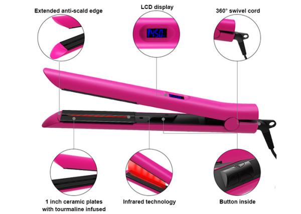 1 Inch 450 Degrees Ceramic Plate Flat Iron Professional Salon Tools Infrared