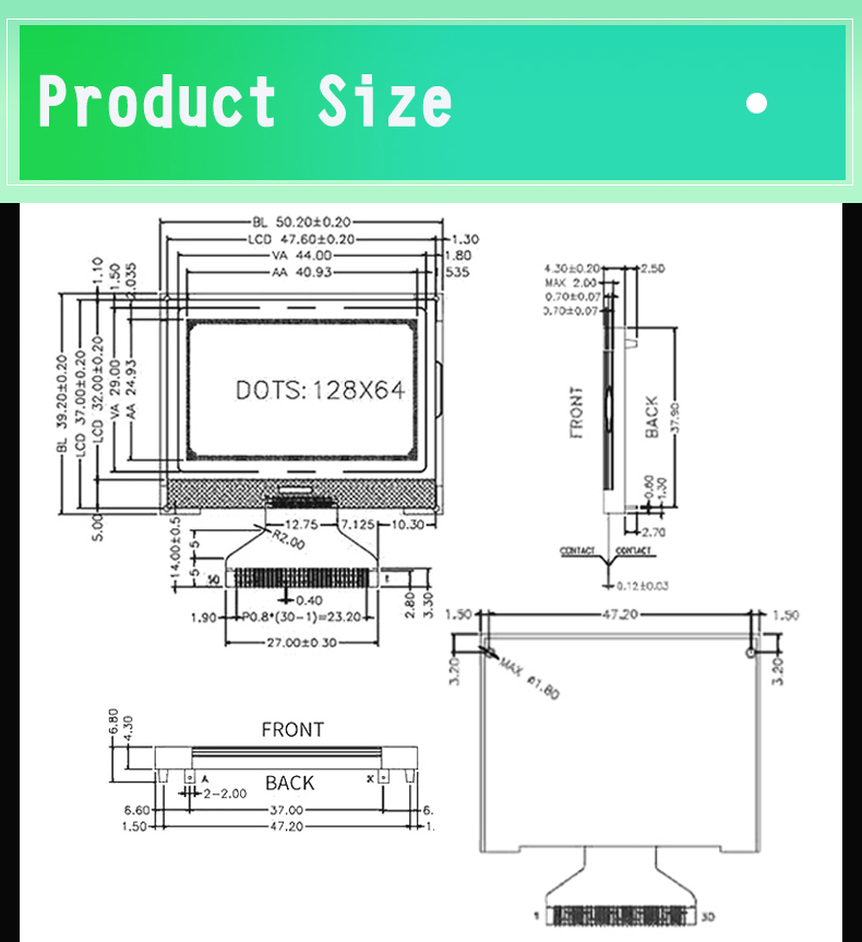 графики LCD матрицы точки 128x64 показывают интерфейс IC SPI водителя ST7567