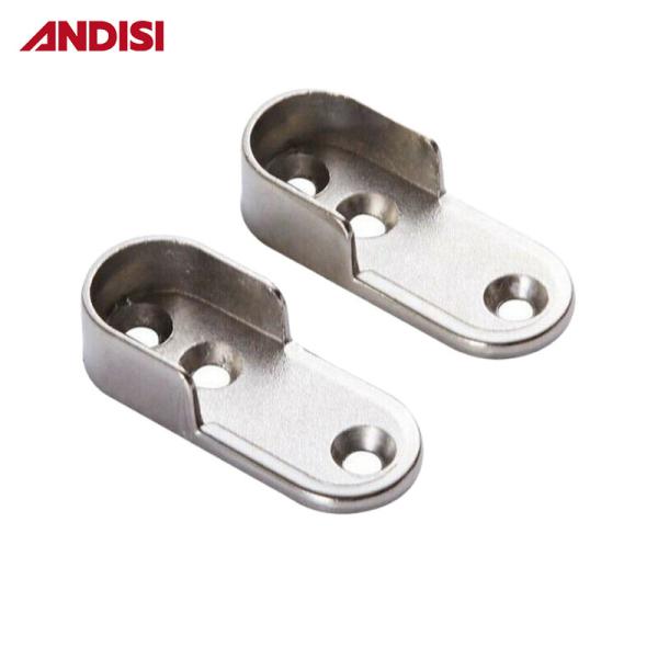 Zinc Alloy Oval Wardrobe Clothes Hanging Rail Holder Support Bracket Rail End Support
