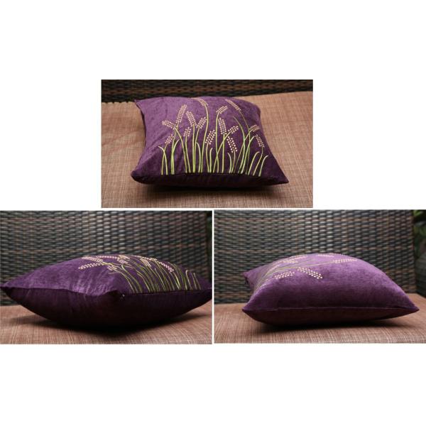 Velvet Lavender Decorative Cushion Covers Embroidered Sofa Pillow Covers