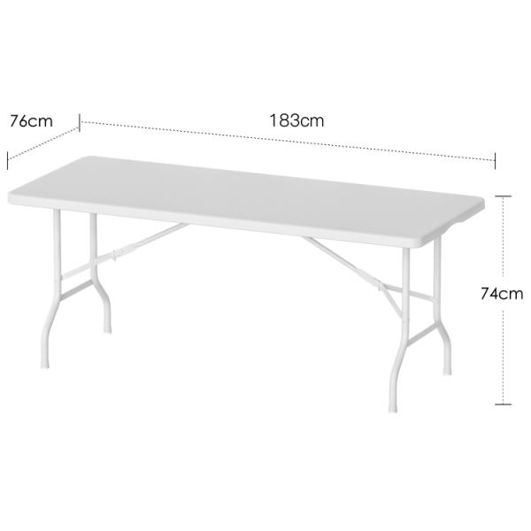 Modern Design Stock size Portable Plastic White Folding Banquet Table for Picnic Party