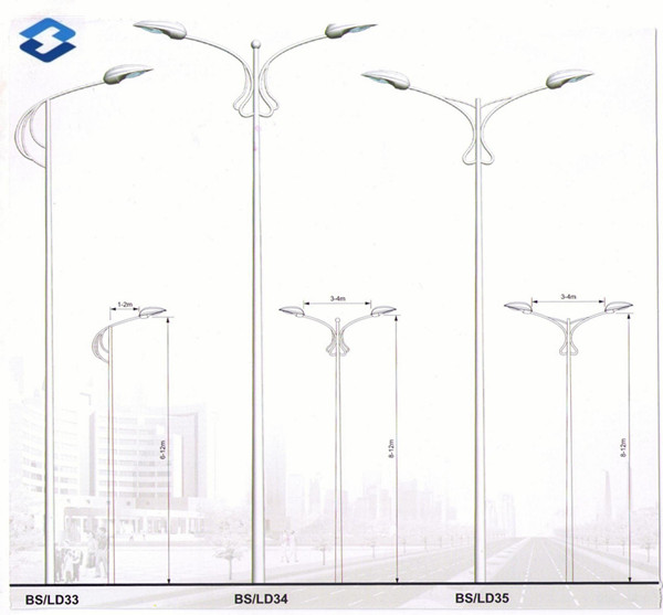 столб светильника уличного света кронштейнов 5m до 12m одиночный, полюс стальной обеспеченностью S355JR материальной светлый