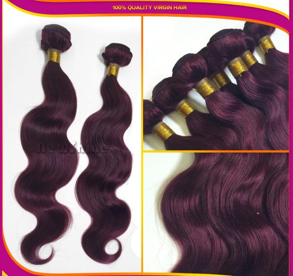Guangzhou Wholesale 100% Human Hair Weaving Burgundy 99J#  Brazilian Virgin Hair Body Wave With 360 Full Lace Frontal