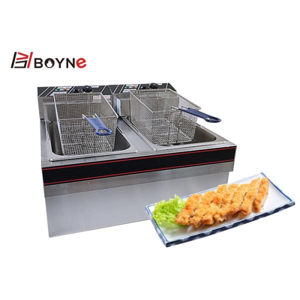 Hotel Commercial Kitchen Cooking Equipment Snack Food Double Tank Desk Top Fryer 22L