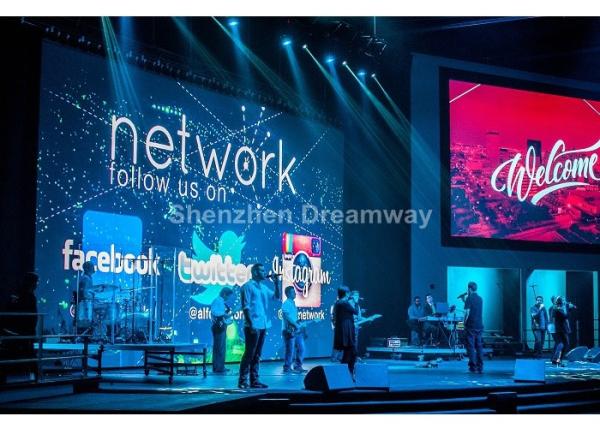 Large HD 5mm Indoor LED Video Screen Rental 1R1G1B Automatic Brightness Adjustment , 3500 nits