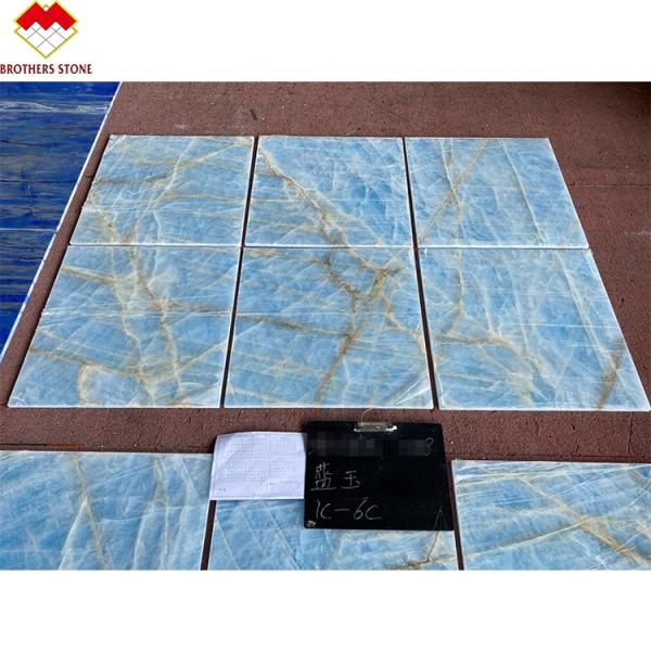 Modern Floor Revolution Translucent Blue Jade Onyx Stone Tiles for Wall and Floor