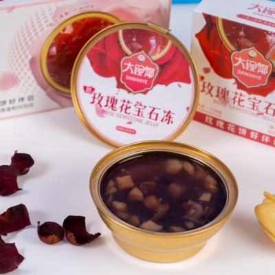 Jelly rose à base de plantes avec du jus d'eau de châtaignier et de grenade 168g Dessert fonctionnel à base de plantes soutient l'éclat et la désintoxication de la peau Prêt à manger Étagère stable Idéal pour la beauté et le bien-être