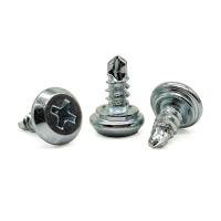 Recuadro de zinc con cabeza plana auto-perforación de tornillo, cuello escalonado y punta alada