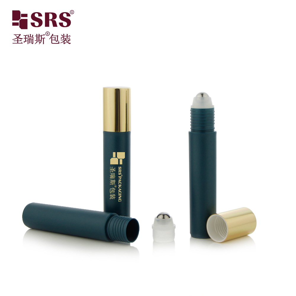 Custom 12 ML Cosmetic Plastic Roller Bottle Metal Steel Ball Aluminum Lid