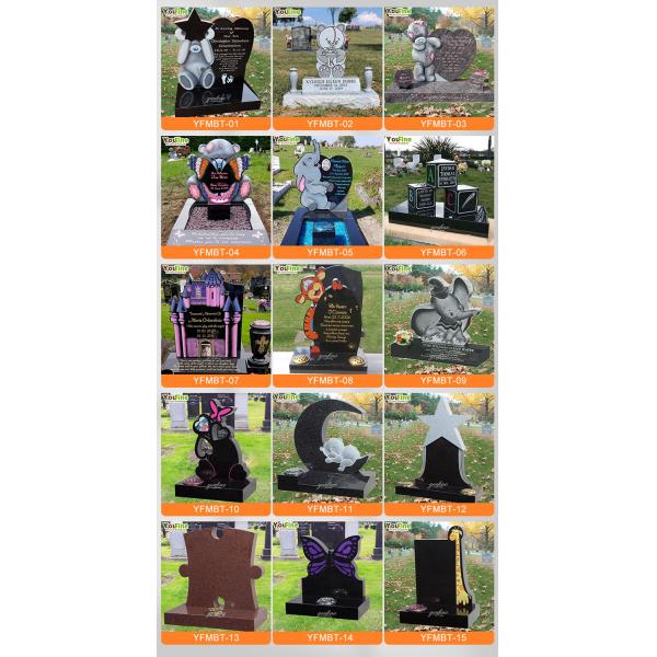 Outdoor Cemetery Custom Headstone for Baby Girls Memorial Granite Gravestone