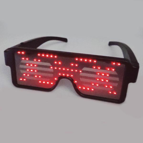 Rechargeable LED Light Up Plastic Glasses With 8 Flashing Patterns