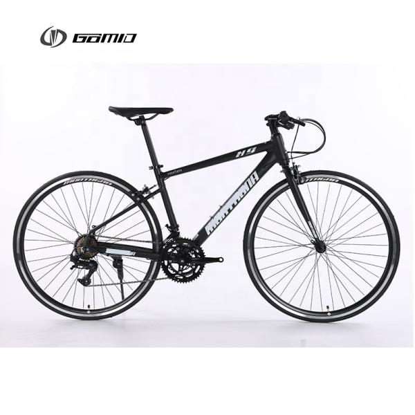 GOMID Alloy Road Custom Bicycle 700c Hybrid Road Bike With Simulated Carbon Fiber Frame