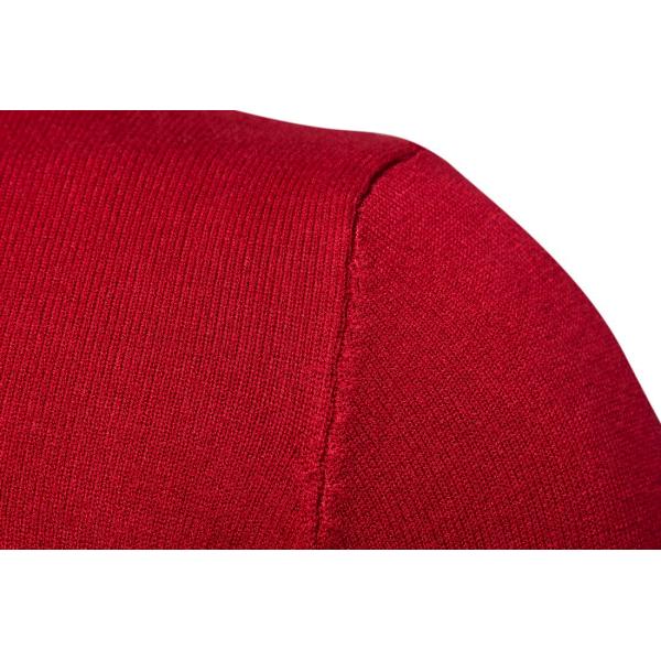 2022 Men's Solid Color Sweater with Two Lapels and High Elastic Material Function