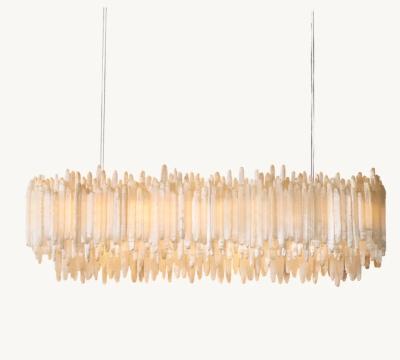 100V - 277V Lustre à cristal linéaire moderne Lustre à cristal de sélénite blanche