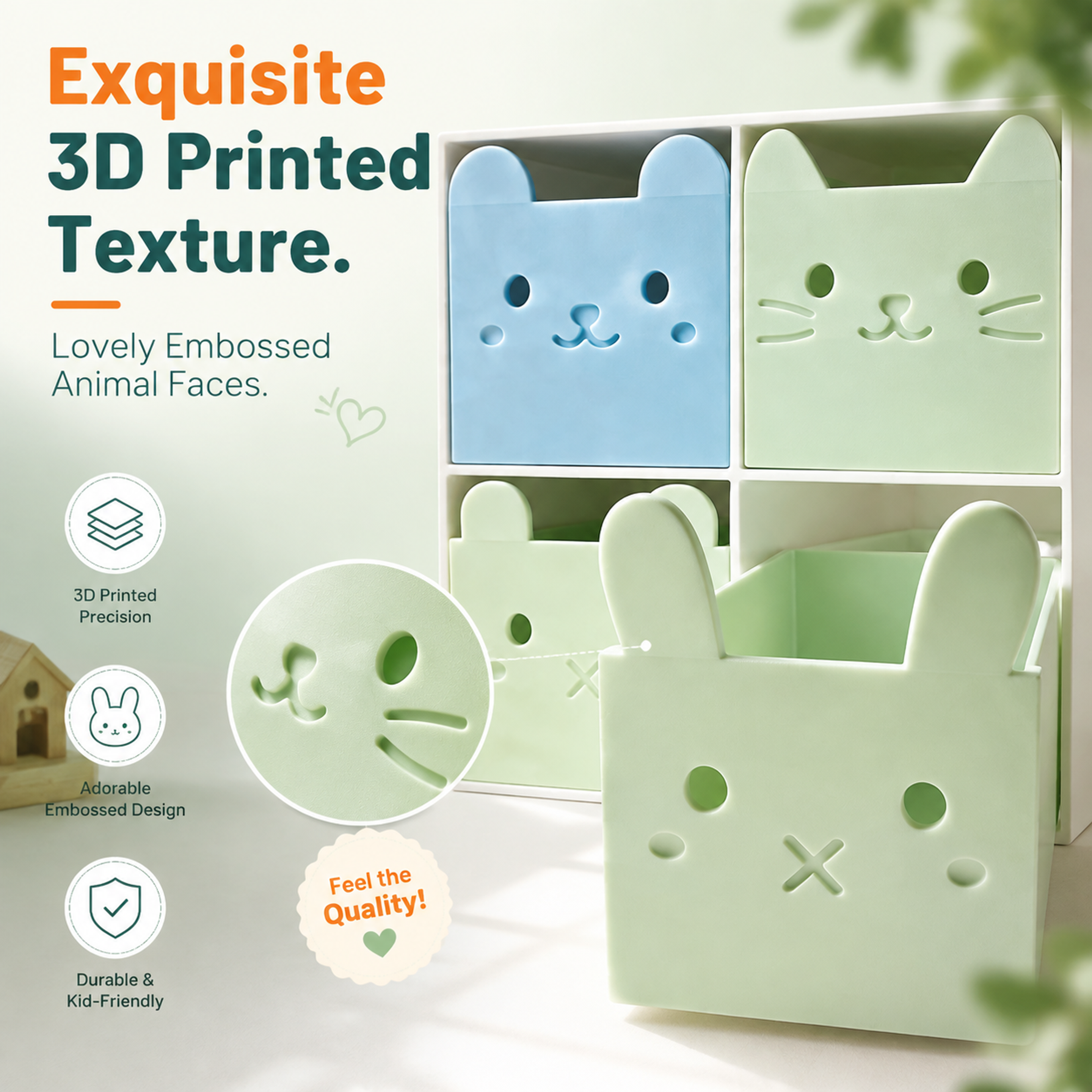 Desktop Storage 3D Printed Decor Modular Interlocking Structure Box For Kid Room