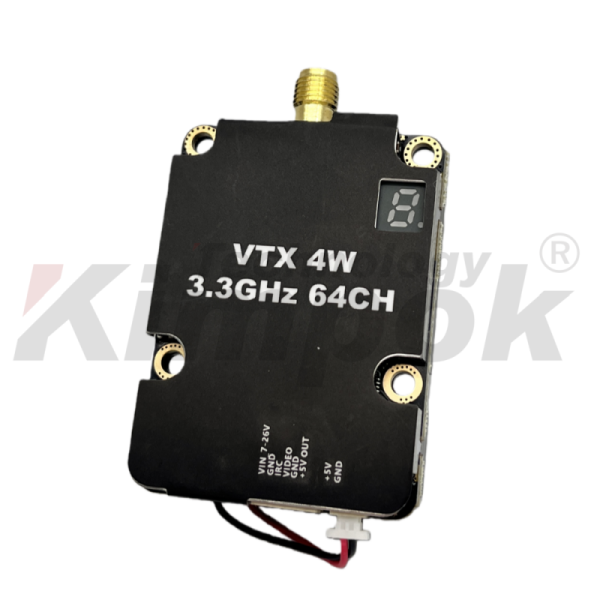 Kimpok ALV3304AC 64-channel 3.3GHz 4W Analog Video Transmitter for Long-Distance UAV Image Transmission