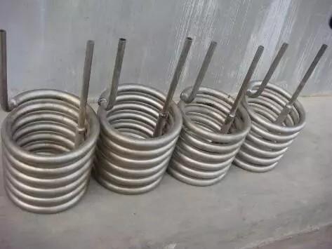 9.52 mm a 80 mm bobina de refrigeração de titânio para refrigeração bobina de evaporador de titânio