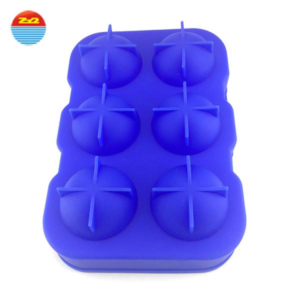 Safe Cool Silicone Ice Trays Round Sphere Shaped Big Circle Durable And Waterproof