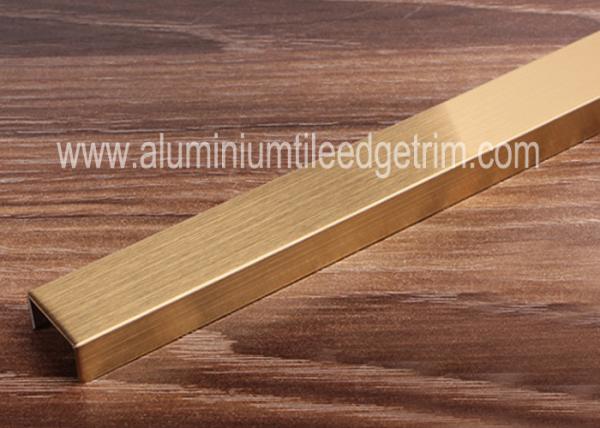 Brushed Stainless Steel Tile Trim , Stainless Steel Border Edge Tile Background Wall Decoration