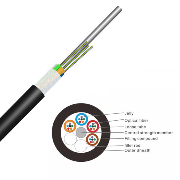 GYFTY Outdoor Aerial 48 Core Fiber Optic Cable FRP Strength Member