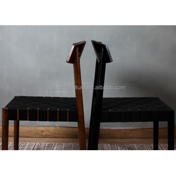 Solid Wood Braided Seat Dining Chair Furniture Finish Lacquered With Customized Designs For Restaurant Dining