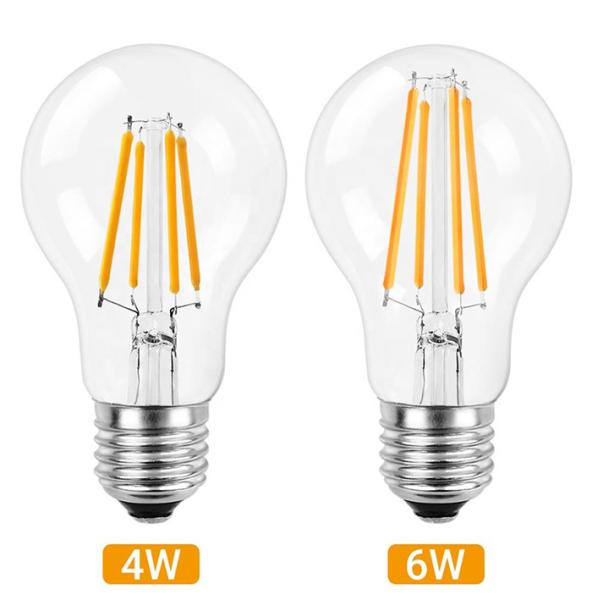 Decorative A60 A19 Dimmable Edison LED Filament Bulb 4W 6W Bulbs Home Decoration