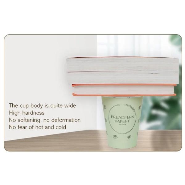 8-16oz Compostable Customized Logo Tea Cup with Plastic Free Paper Cup and Custom Logo