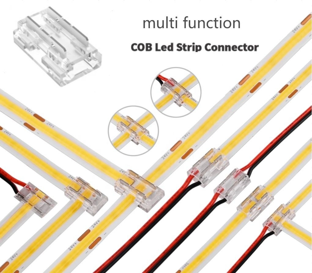 Solderless Cob Led Strip Light Connector 2pin 8mm 10mm Tape Light Connectors