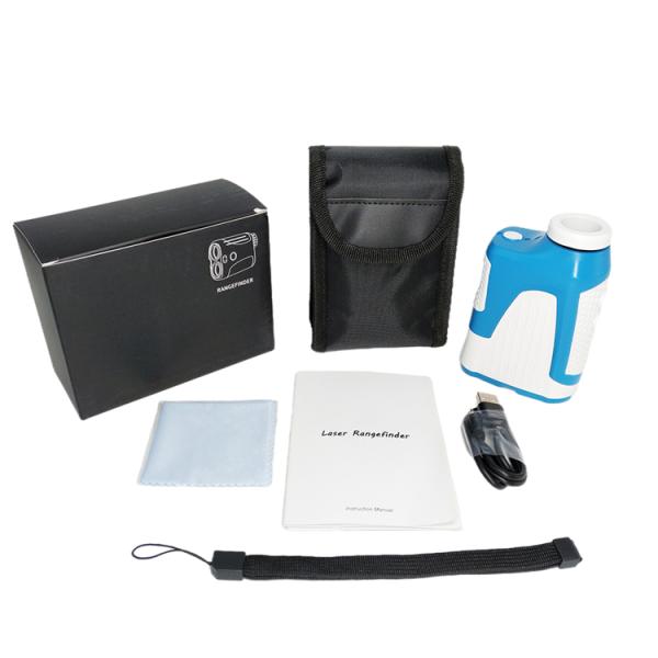 Голубой белый дальномер лазера гольфа 6x24 военный цифров с углом