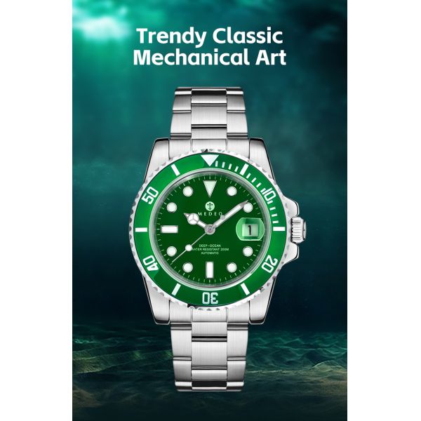 Waterproof Men's Mechanical Watch – with Luminous Hands