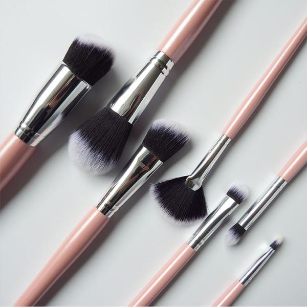 Elegant Pink Makeup Brush Thick Aluminum Tube Durable Cosmetic Brushes