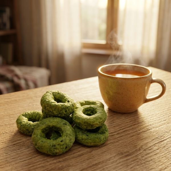 Matcha Crispy Rings - Refreshing Matcha & Grain Fusion, Light Crispy Ring-Shaped Snack, Guilt-Free Versatile for All Occasions