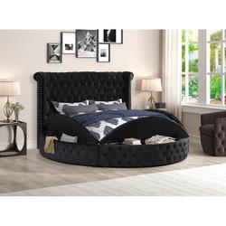 wholesale upholstered platform black fabric storage wooden double full twin king queen size bed frame modern with storag