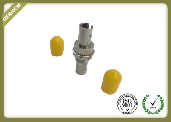 ST Singlemode Simplex Metal Fiber Optic Adapter With Zirconia Sleeve Yellow Color