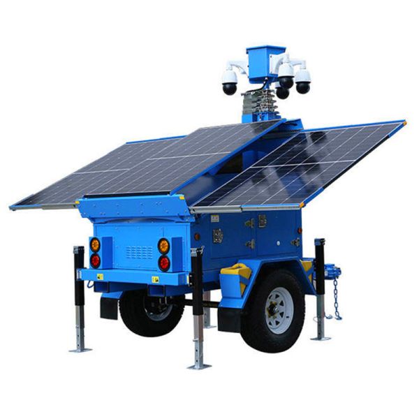 Solar Surveillance Tower Internet Connectivity Solar Powered Generator Trailer Mounted Lighting Tower