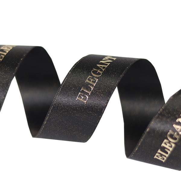 2 . 5 Inch Thin Decorative Satin Ribbon Black / Brown / Golden Color