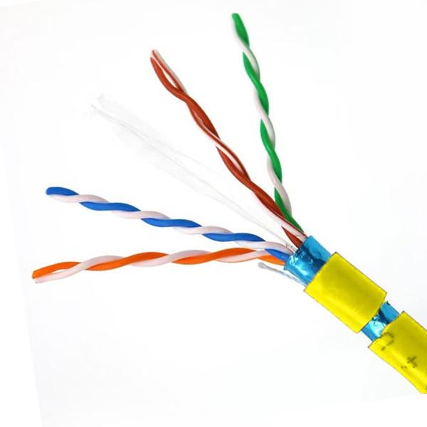 PVC Jacket Cat6 FTP 23AWG Bare Copper Lan Cable With Yellow Jacket 1000FT