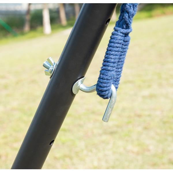 Blue Outdoor Single Stand Hammock , Cotton Rope Hammock Easy Assembly