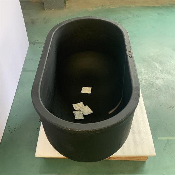 High Temperature Heating Oval Crucible Black For Non Ferrous Metal Melting