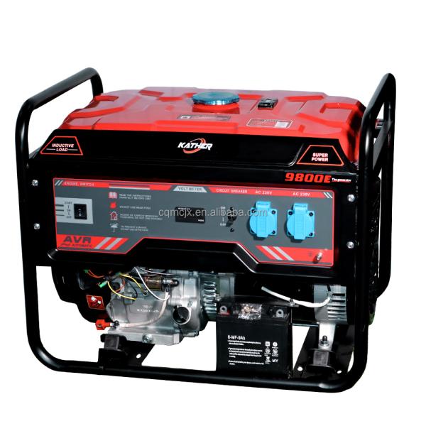 Single Phase 7.5 Kw 230v 7.5 Kva 7500 Petrol Gasoline Generator With Handle And Wheel