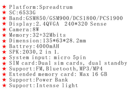 2.4'' Mini Waterproof IP68 Outdoor Adventures Phone Wireless FM Radio 4000mAh Dual SIM