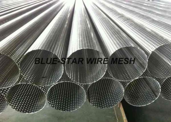 Austenitic Perforated Stainless Steel Tube , Round Hole Perforated Stainless Steel Pipe