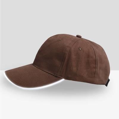 USB Rechargeable LED Light Up Hats Brown Color For Hunting Jogging Angling