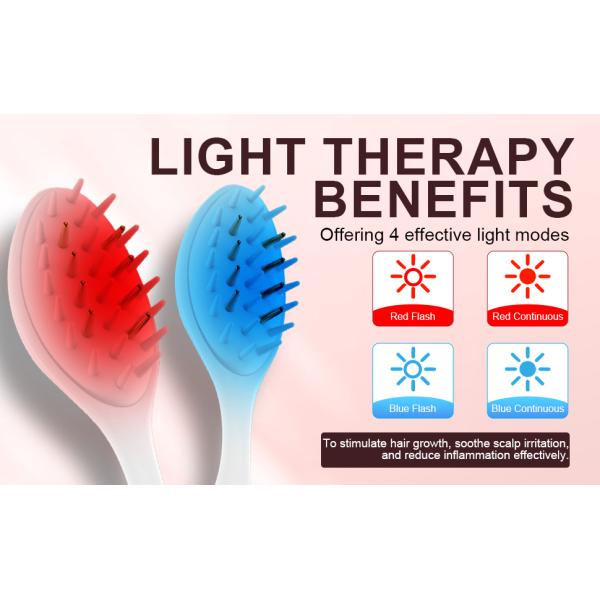 1.8W EMS Electric Hair Brush 450nm Blue Light Therapy Hair Brush