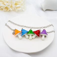 Mulheres mergulhadas de aço inoxidável Chunky Chain Link Necklace da colar do cogumelo